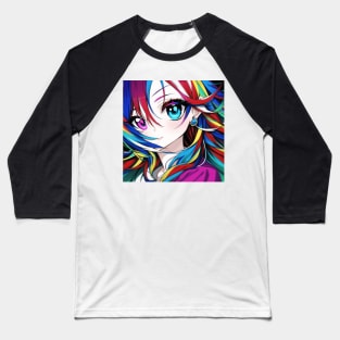 Rainbow Haired Girl Baseball T-Shirt